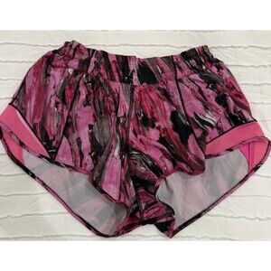 Lululemon Women's Hotty Hot Short, Size 8, Multicolor Pink/Black, 2.5” length
